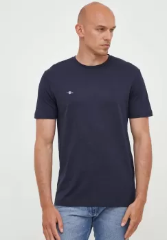 Gant tricou din bumbac culoarea albastru marin, neted imagine