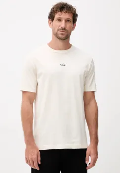 Gant tricou din bumbac culoarea bej, cu imprimeu, 2003343 imagine