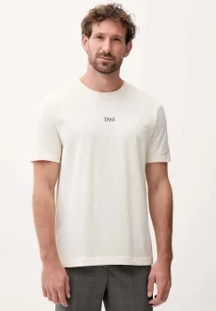 Gant tricou din bumbac culoarea bej, cu imprimeu, 2003362 imagine