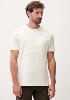 Gant tricou din bumbac culoarea bej, cu imprimeu, 2003368 imagine