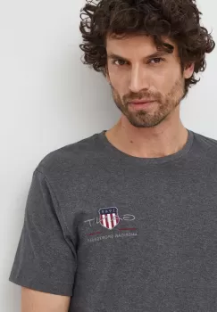 Gant tricou din bumbac culoarea gri, cu imprimeu imagine