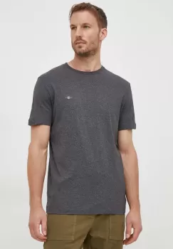 Gant tricou din bumbac culoarea gri, neted imagine