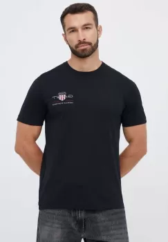 Gant tricou din bumbac culoarea negru, cu imprimeu imagine