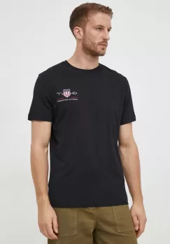 Gant tricou din bumbac culoarea negru, cu imprimeu imagine
