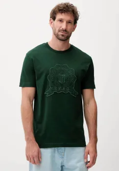 Gant tricou din bumbac culoarea verde, cu imprimeu, 2003368 imagine