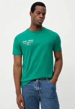 Gant tricou din bumbac culoarea verde, cu imprimeu, 2067044 imagine