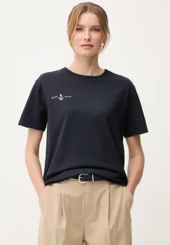 Gant tricou din bumbac femei, culoarea bleumarin, 4200573 imagine
