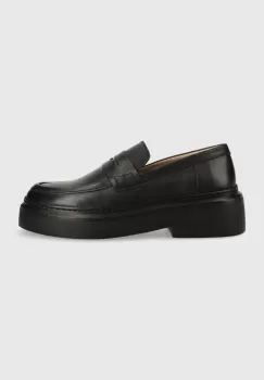 GARMENT PROJECT mocasini de piele June Loafer femei, culoarea negru, cu platforma, GPW2403 imagine