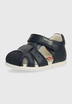 Garvalin sandale din piele pentru copii culoarea albastru marin imagine