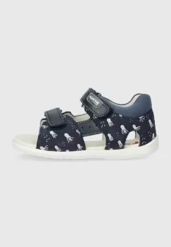 Garvalin sandale din piele pentru copii culoarea albastru marin imagine