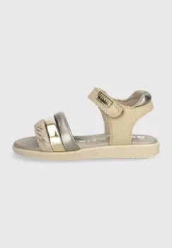Garvalin sandale din piele pentru copii culoarea bej imagine