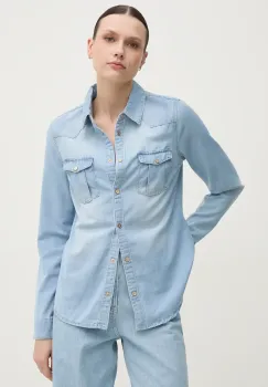 Gaudi camasa din denim femei, cu guler clasic, regular, 511BD46004 imagine