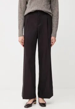 Gaudi pantaloni culoarea maro, drept, high waist, 521FD25020 imagine