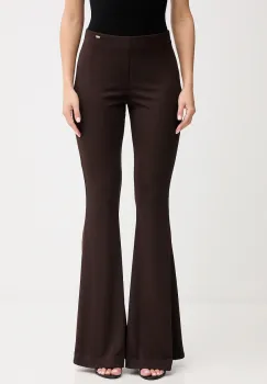 Gaudi pantaloni culoarea maro, evazati, high waist, 521FD24005 imagine
