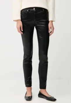 Gaudi pantaloni culoarea negru, mulata, high waist, 521BD25018 imagine