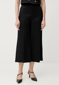 Gaudi pantaloni din amestec de in culoarea negru, drept, high waist, 511FD25009 imagine