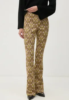 Gaudi pantaloni femei, culoarea maro, evazati, high waist, 421FD24001 imagine