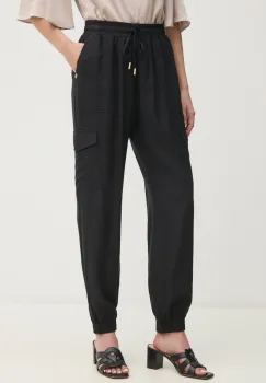 Gaudi pantaloni femei, culoarea negru, high waist, 511BD25010 imagine