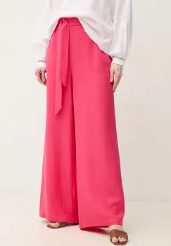 Gaudi pantaloni femei, culoarea roz, lat, high waist, 511BD25011 imagine