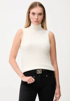 Gaudi pulover culoarea bej, light, cu guler, 521FD53009 imagine