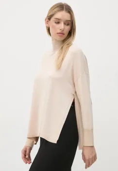 Gaudi pulover femei, culoarea bej, light, cu turtleneck, 421BD53010 imagine