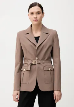 Gaudi sacou culoarea bej, un singur rand de nasturi, neted, 521FD35023 imagine