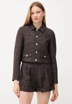 Gaudi sacou din lana culoarea maro, un singur rand de nasturi, uni, 521FD35003 imagine