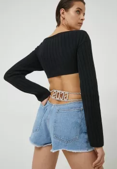 GCDS pantaloni scurti femei, cu imprimeu, high waist imagine