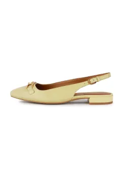 Geox balerini de piele D CHARYSSA B culoarea galben, cu toc deschis, D459BB 000TU C2004 imagine