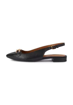 Geox balerini de piele D CHARYSSA culoarea negru, cu toc deschis, D459BB 000TU C9999 imagine