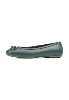 Geox balerini de piele D PALMARIA culoarea verde, D25MUB 000TU C3014 imagine