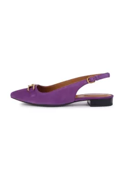 Geox balerini din piele intoarsa D CHARYSSA culoarea violet, cu toc deschis, D459BB 00021 C8000 imagine