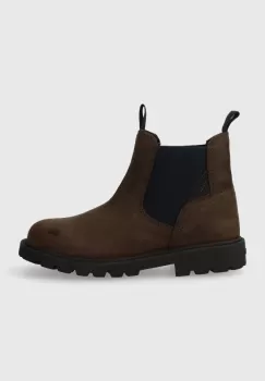 Geox cizme chelsea din piele intoarsa culoarea maro imagine