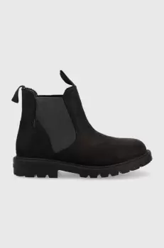 Geox cizme chelsea din piele intoarsa culoarea negru imagine