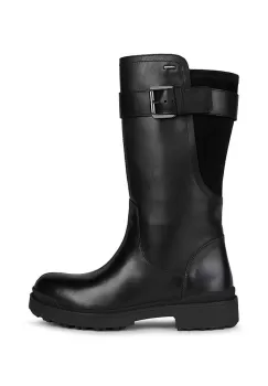 Geox cizme D NEVEGAL ABX D femei, culoarea negru, cu toc plat, D26UPD 04322 C9999 imagine