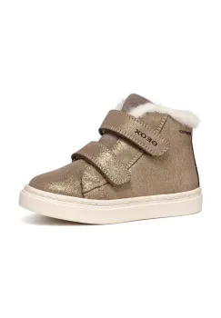 Geox cizme de iarna pentru copii din piele intoarsa NASHIK WPF culoarea bej, B465XA.00077 imagine