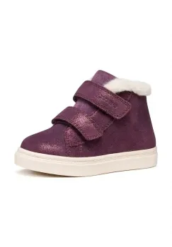 Geox cizme de iarna pentru copii din piele intoarsa NASHIK WPF culoarea violet, B465XA.00077 imagine