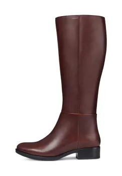 Geox cizme de piele D FELICITY D culoarea maro, cu toc drept, D84G1D 00043 C0013 imagine