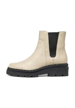 Geox cizme de piele D FELLENY culoarea bej, cu toc plat, D46XEC 046NH C6182 imagine