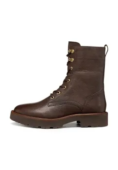 Geox cizme de piele D NORIZE culoarea maro, cu toc plat, D564ZC 00081 C6006 imagine