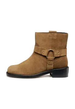 Geox cizme din piele intoarsa D NALVIA culoarea maro, cu toc plat, D565QB 00022 C6372 imagine