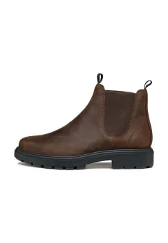 Geox ghete chelsea de piele U SPHERICA EC7 barbati, culoarea maro, U46FRA 000FF C6009 imagine