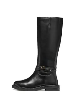 Geox ghete de piele D SERILDA culoarea negru, cu toc plat, D56WYA 00043 C9999 imagine