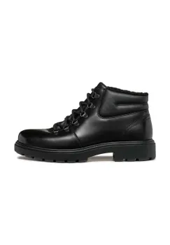 Geox ghete de piele U SPHERICA EC7 barbati, culoarea negru, U46FRE 0003Z C9999 imagine
