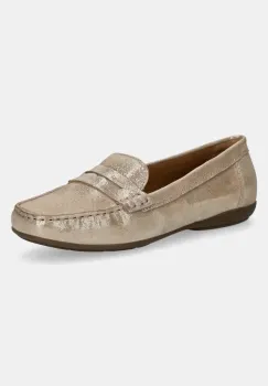 Geox mocasini de piele D ANNYTAH MOC femei, culoarea auriu, cu toc plat, D46BMA 000MA C2012 imagine
