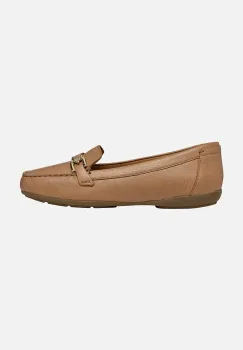 Geox mocasini de piele D ANNYTAH MOC femei, culoarea bej, cu toc plat, D84BMA 00046 C5000 imagine