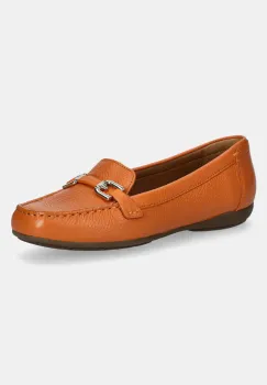 Geox mocasini de piele D ANNYTAH MOC femei, culoarea portocaliu, cu toc plat, D84BMA 00046 C2008 imagine