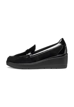 Geox mocasini de piele D ILDE culoarea negru, cu platforma, D46RAB 02202 C9999 imagine