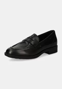 Geox mocasini de piele D JAYLON 2 femei, culoarea negru, cu toc plat, D46QAB 00043 C9999 imagine