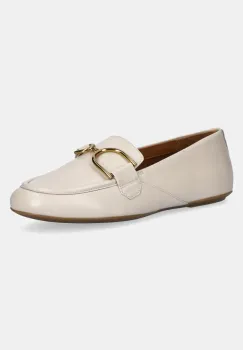 Geox mocasini de piele D PALMARIA femei, culoarea bej, cu toc plat, D45MUJ 000TU C1122 imagine